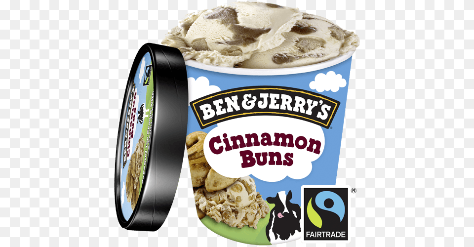 Ben Amp Jerry39s Cinnamon Buns Ben And Jerry39s Ice Cream, Dessert, Food, Ice Cream, Ketchup Free Png