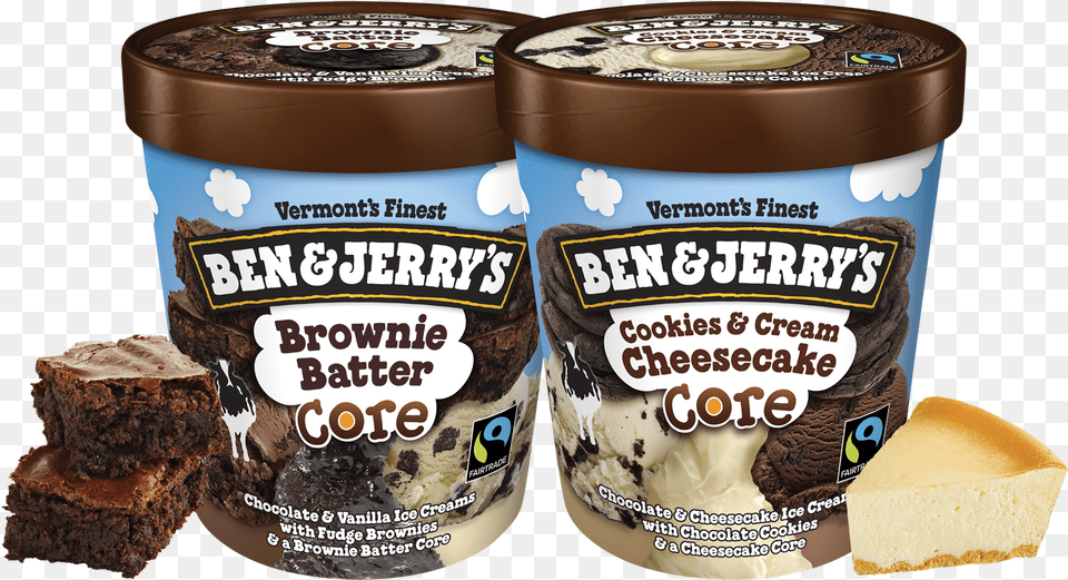 Ben And Jerry S Ben And Jerry39s Brownie Batter Core Ice Cream, Dessert, Chocolate, Food, Ice Cream Png