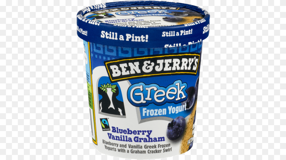 Ben And Jerry39s Blueberry Greek Frozen Yogurt, Dessert, Food, Produce, Plant Free Png Download