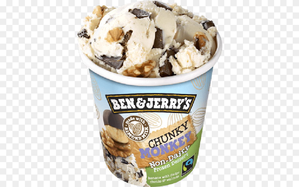 Ben And Jerry39s Chunky Monkey, Cream, Dessert, Food, Ice Cream Free Png Download