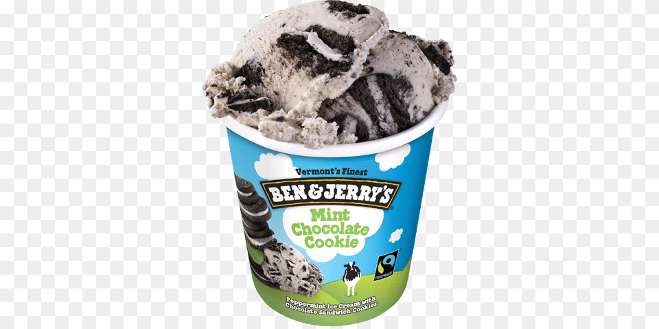 Ben And Jerry39s Mint Chocolate Chip Ben And Jerry39s Mint Chocolate Cookie, Cream, Dessert, Food, Ice Cream Free Transparent Png