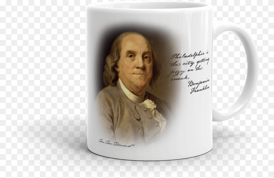 Ben Franklin Philadelphia Is The City Getting Jiggy Mug, Adult, Person, Female, Woman Png Image