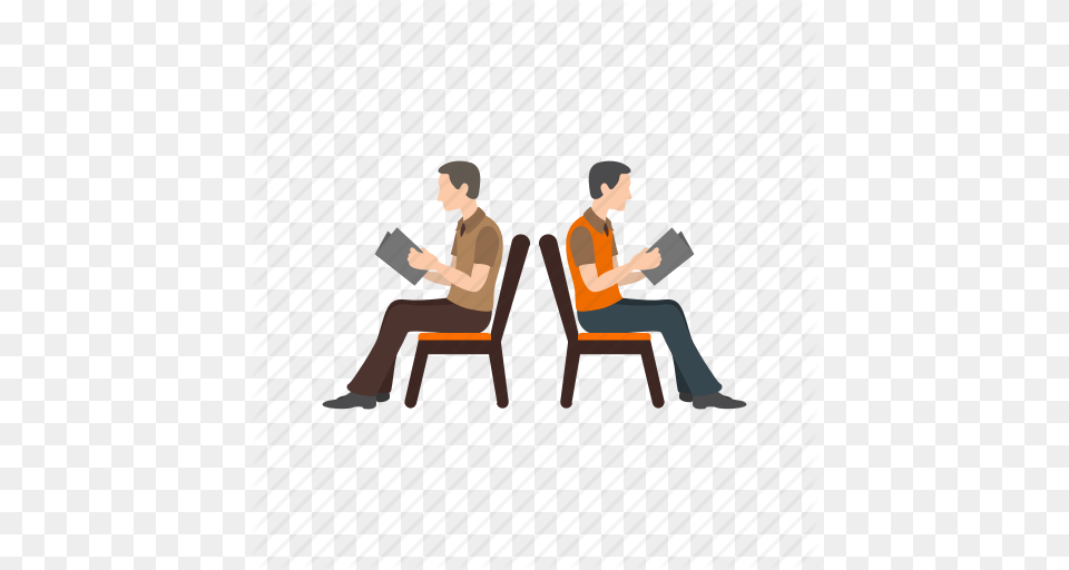 Bench Chair Group People Queue Sitting Waiting Icon, Reading, Person, Adult, Man Free Transparent Png