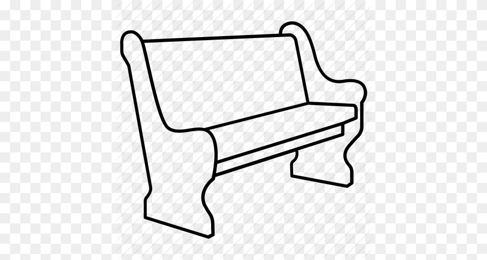 Bench Clipart Outline, Furniture, Gate Free Png Download