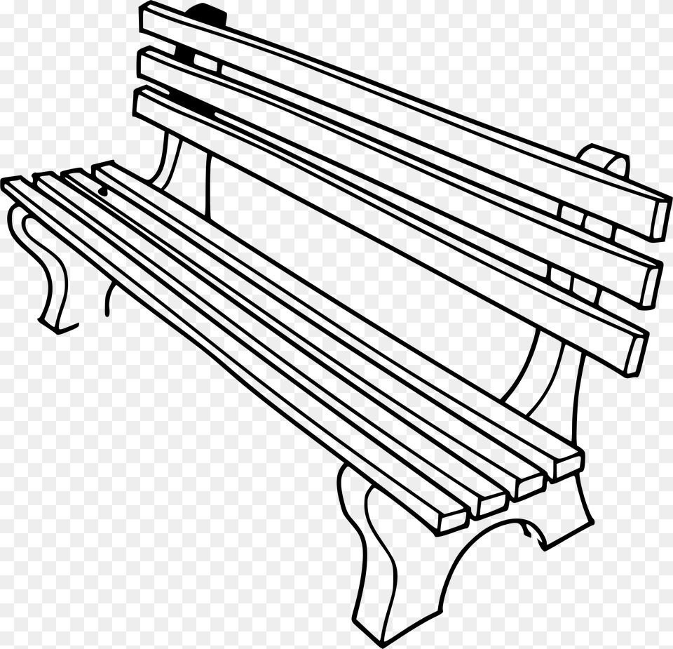 Bench Clipart Outline Bench Clipart Black And White, Gray Free Png