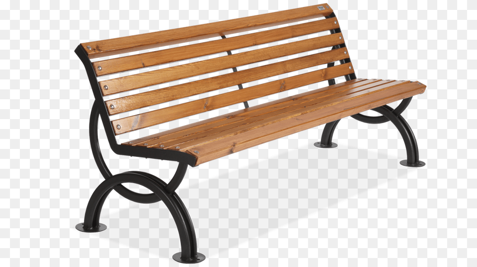 Bench With Seat And Back In Wood For Urban Model Hvar, Furniture, Park Bench Free Png Download
