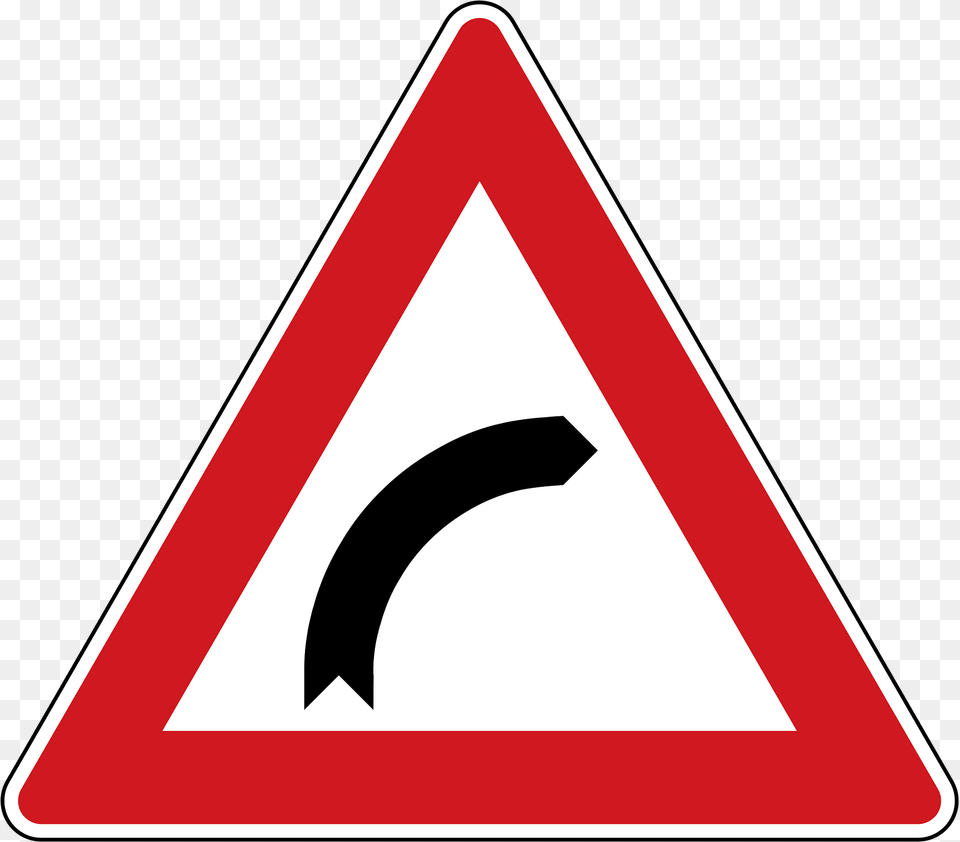 Bend Ahead Sign In Czech Republic Clipart, Road Sign, Symbol Free Png Download
