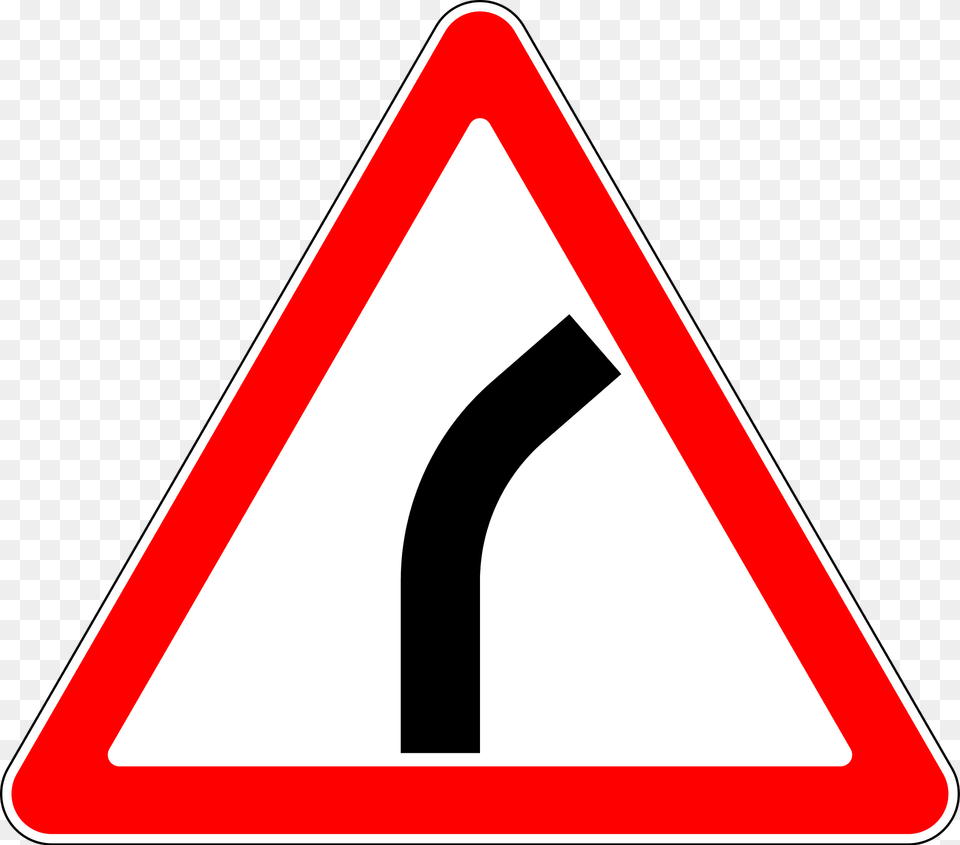 Bend Ahead Sign In Russia Clipart, Symbol, Road Sign, Smoke Pipe Png Image