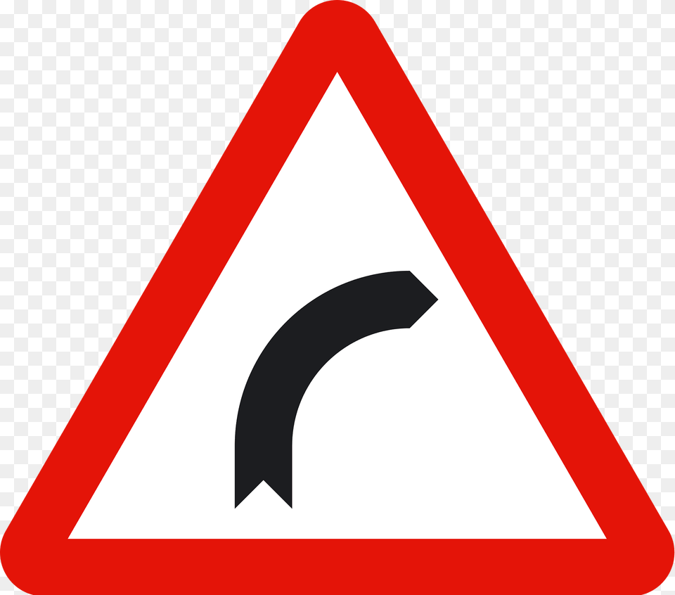 Bend Ahead Sign In Spain Clipart, Symbol, Road Sign, Dynamite, Weapon Free Transparent Png