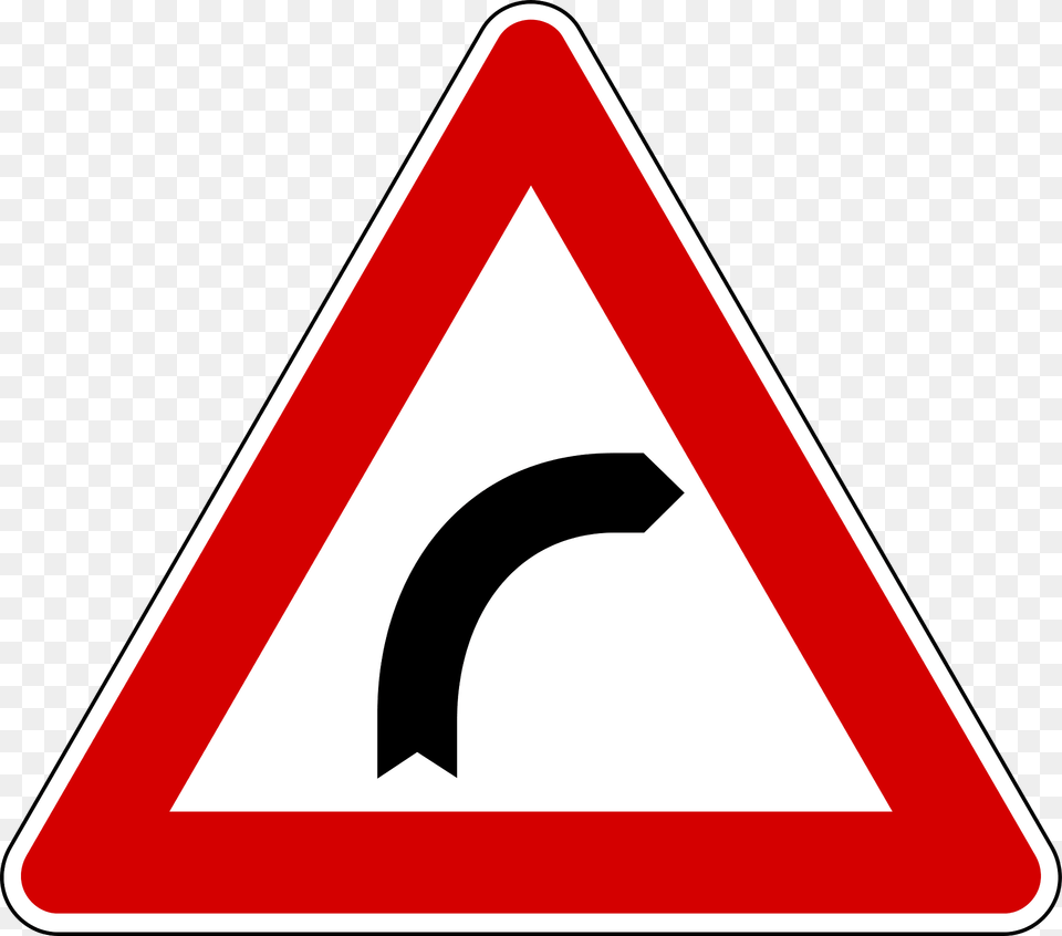 Bend To Right Clipart, Sign, Symbol, Road Sign Free Png