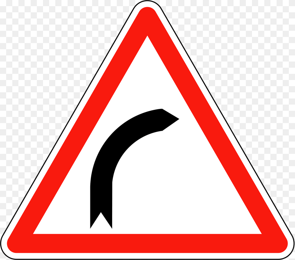 Bend To Right Clipart, Sign, Symbol, Road Sign Free Png Download