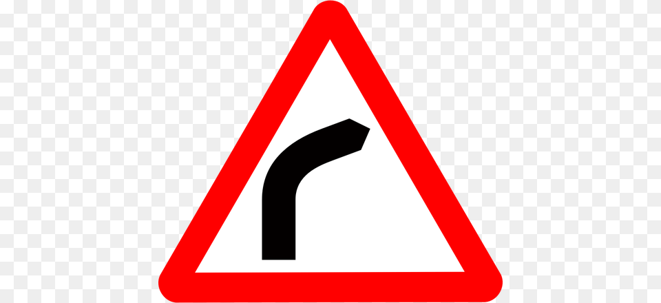 Bend To The Right Traffic Sign Vector Graphics, Symbol, Road Sign Free Png