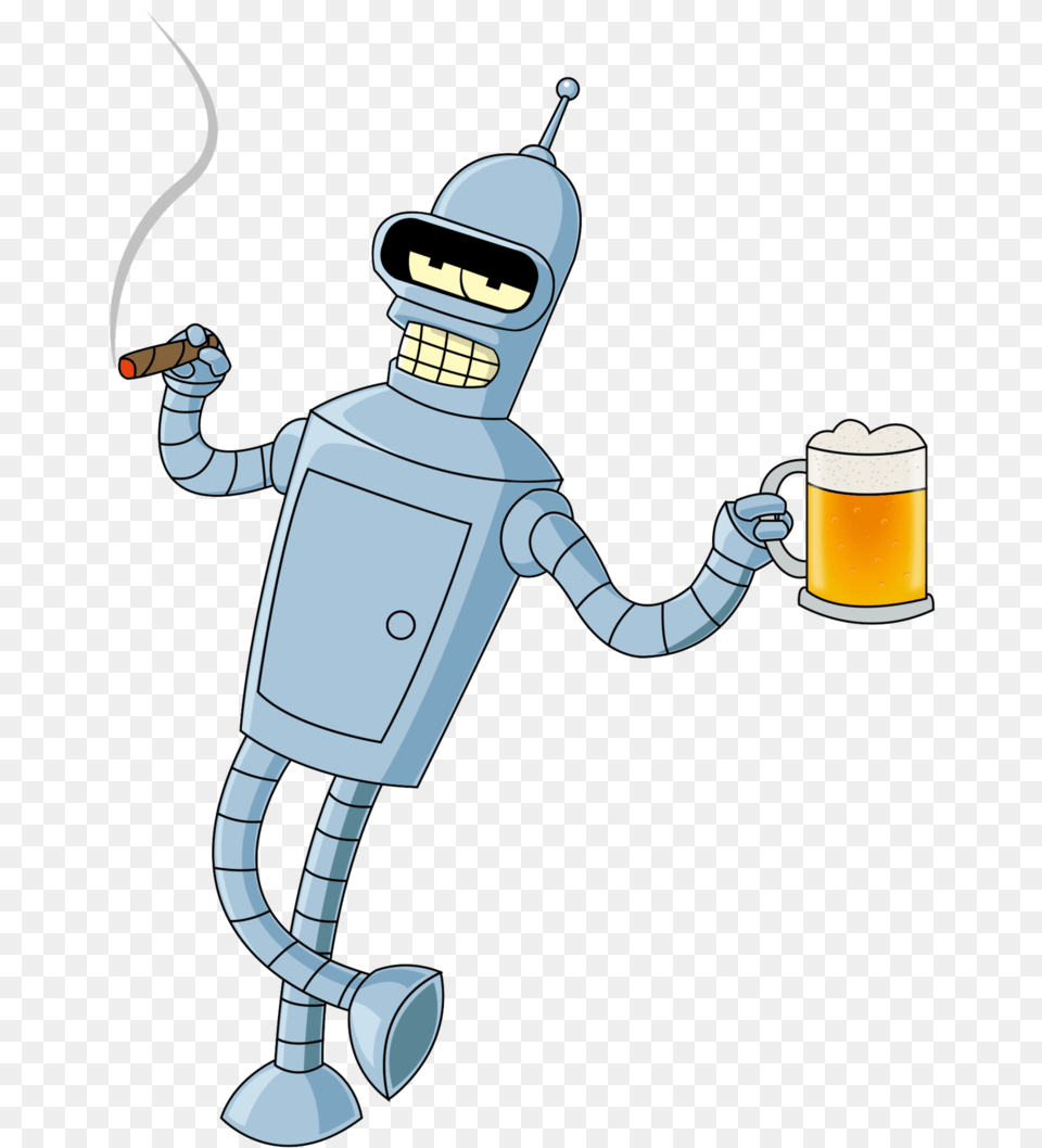 Bender Futurama, Glass, Alcohol, Beer, Beverage Free Png