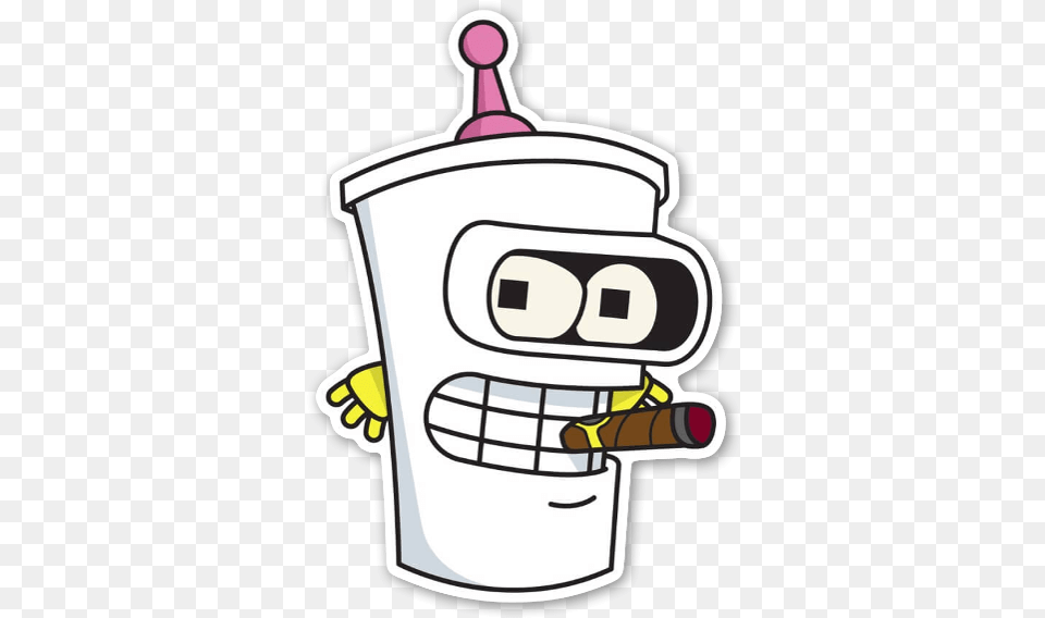Bender Sticker Futurama Bender Sticker, Cream, Dessert, Food, Ice Cream Free Png Download
