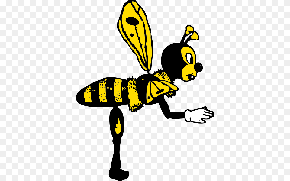 Bending Bee From Side Clip Art Vector, Animal, Insect, Invertebrate, Wasp Free Png