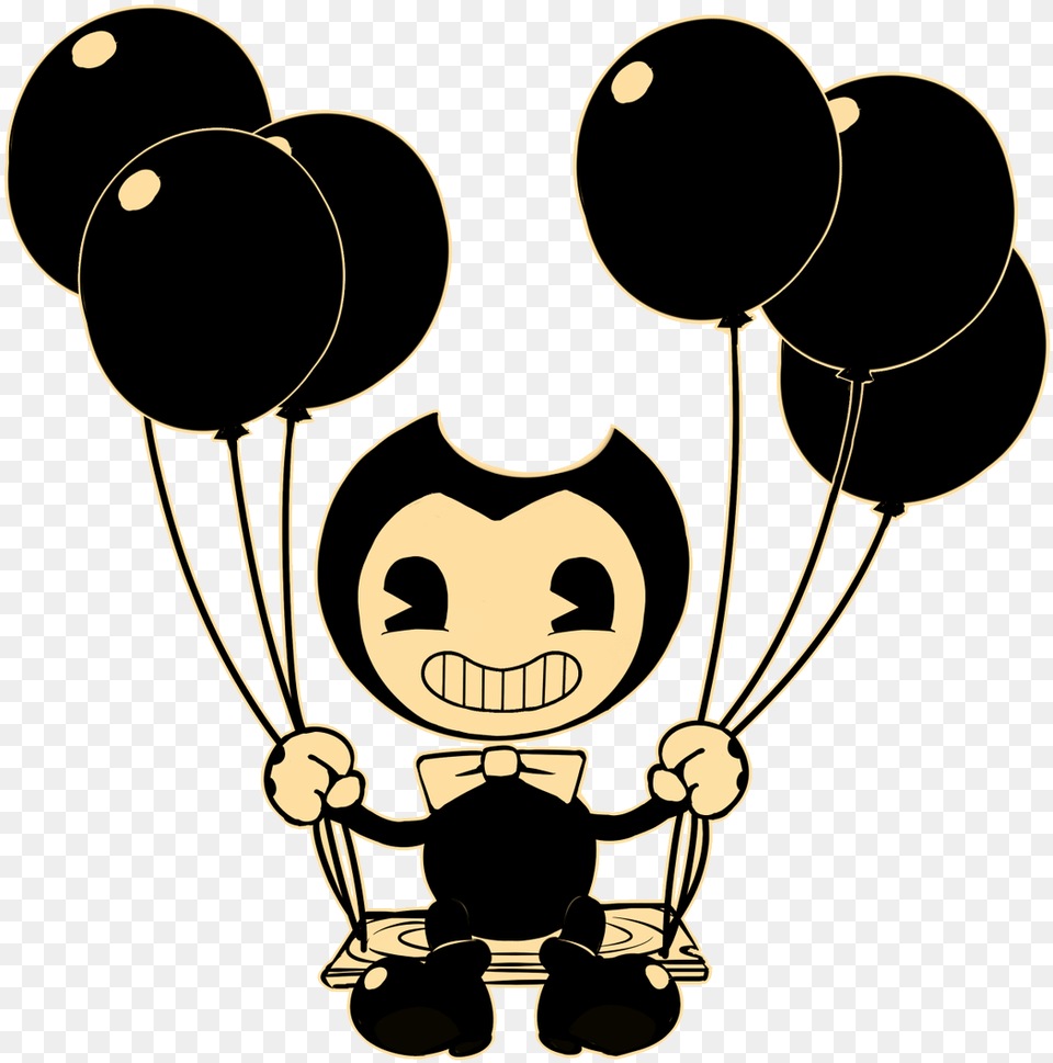 Bendy And The Ink Machine Birthday, Balloon, Face, Head, Person Free Png Download