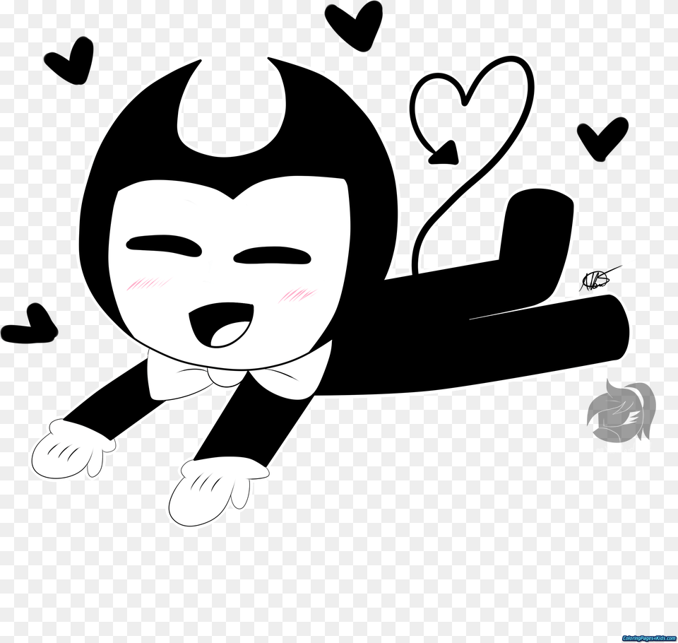 Bendy And The Ink Machine Coloring Pages Alice Angel Bendi Nyashka, Stencil, Face, Head, Person Free Transparent Png