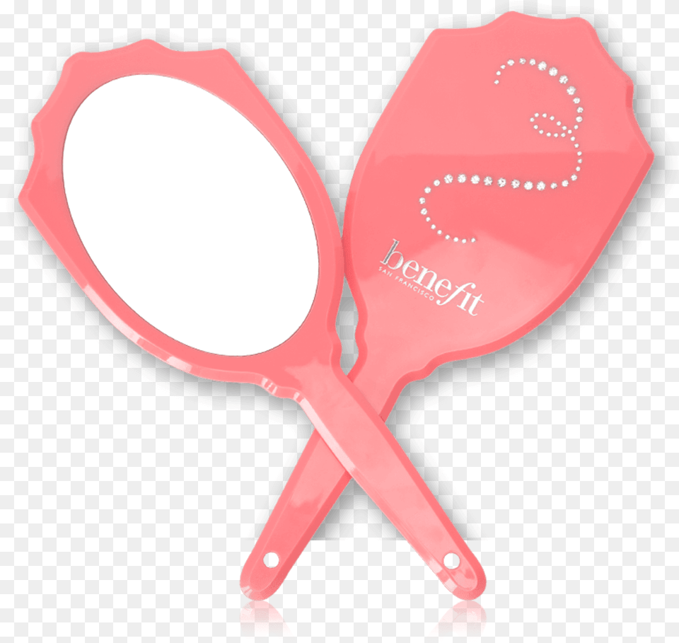 Benefit Rhinestone Hand Mirror Benefit Cosmetics, Maraca, Musical Instrument, Racket, Smoke Pipe Png Image