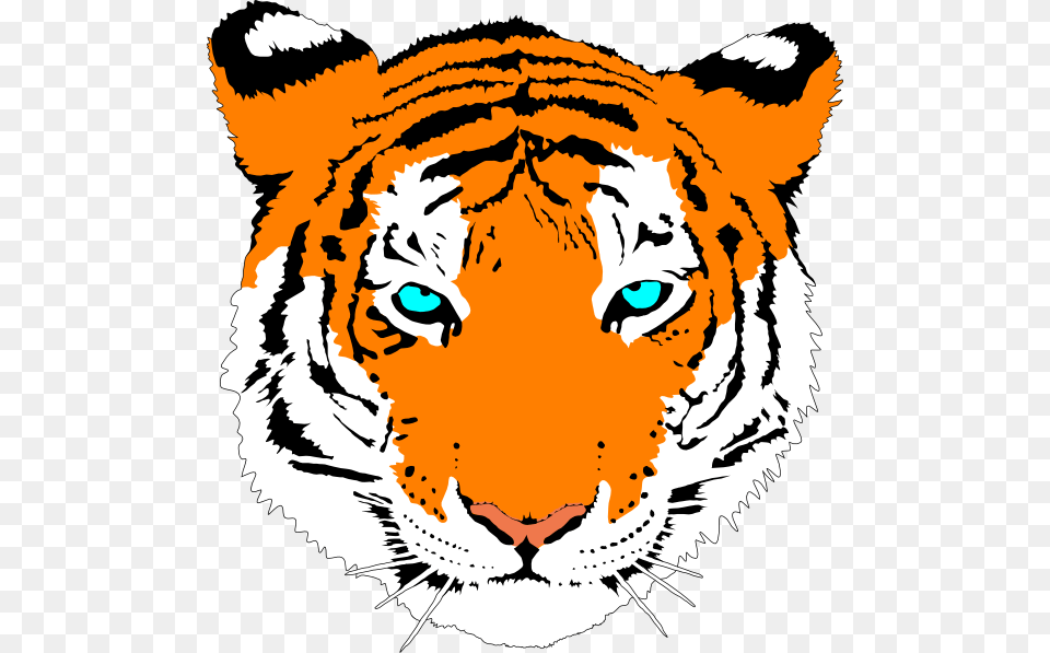Bengal Tiger Clip Art At Clker Cartoon White Tiger Face, Baby, Person, Animal, Mammal Free Transparent Png