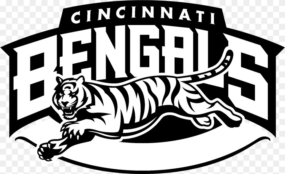 Bengals Logo Cincinnati Bengals Logo Black And White, Stencil Free Png