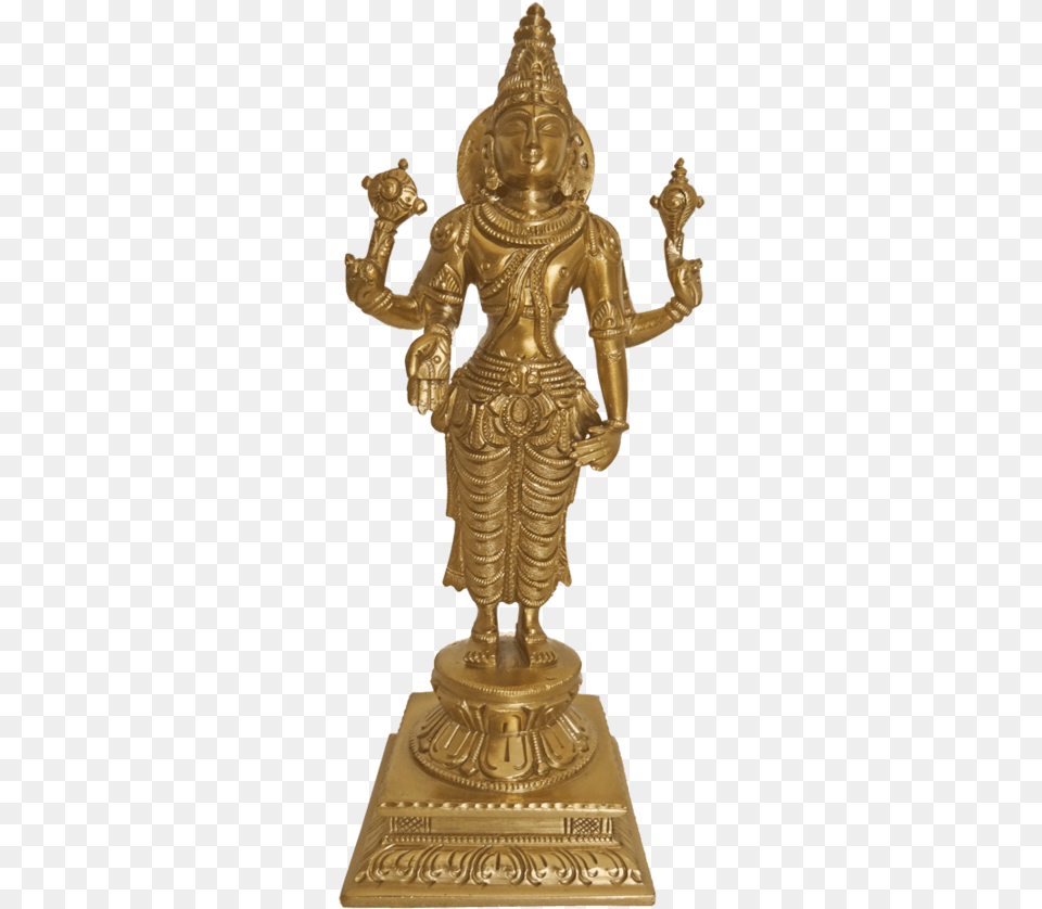 Bengaluru Bronze Lord Vishnu Narayana Standing Sclupture Kartikeya, Gold, Person, Treasure Png Image