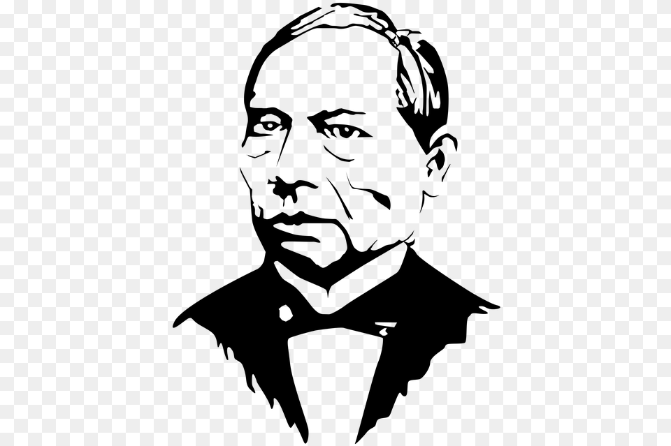 Benito Juarez Stencil Drawing Praiseworthy Mexican Preparatoria Mexico San Marcos, Gray Free Png Download