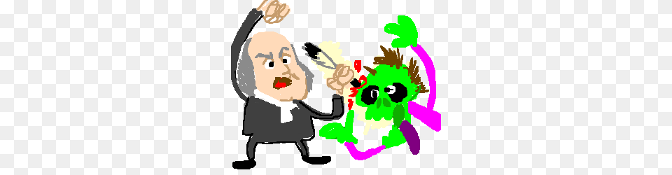 Benjamin Franklin Fights Zombie And Writes Poems Drawing, Art, Graphics, Baby, Person Png Image