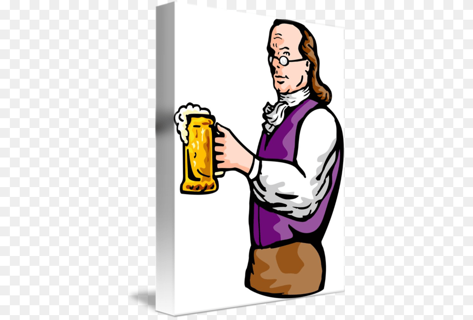 Benjamin Franklin Gentleman Holding Mug Of Beer, Alcohol, Beverage, Cup, Adult Free Transparent Png