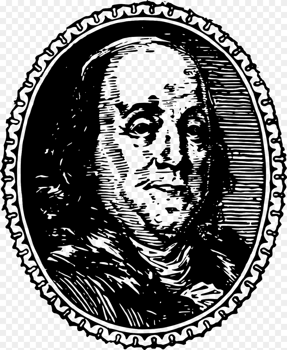 Benjamin Franklin Medallion, Person, Face, Head, Logo Free Transparent Png