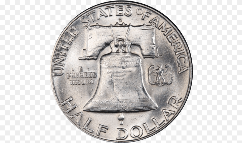 Benjamin Franklin Silver Half Dollar Coin, Money Png