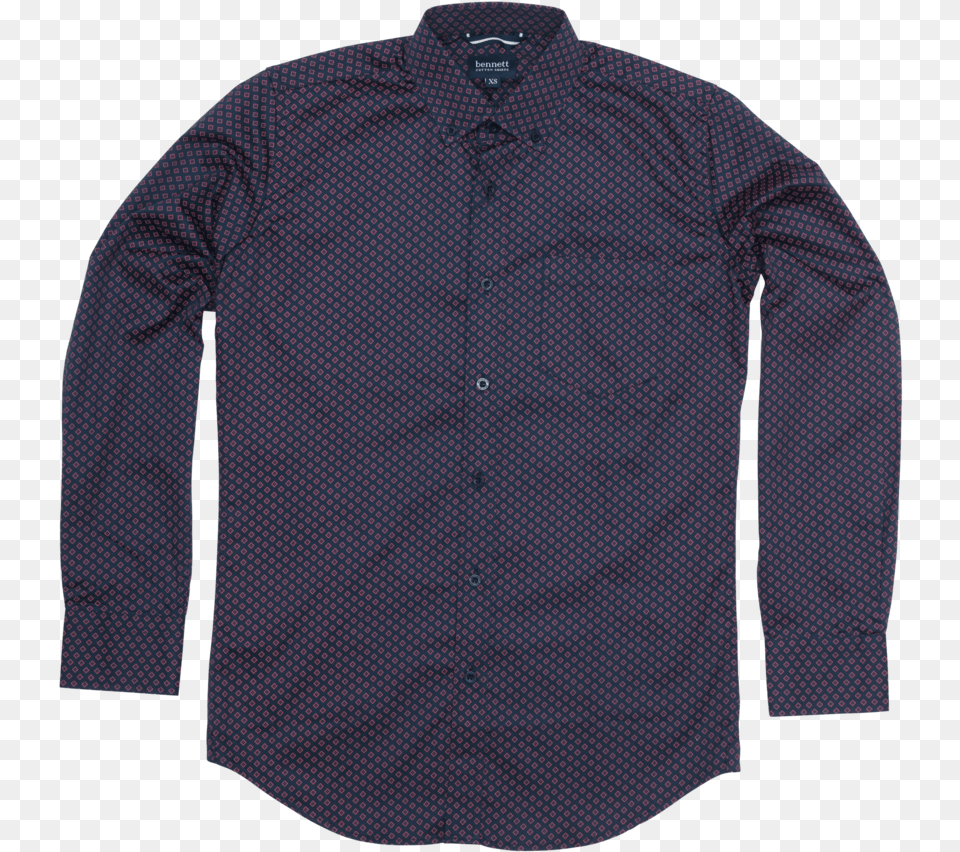 Bennett Casual Printed Shirt In Navyorange Long Sleeved T Shirt, Clothing, Dress Shirt, Long Sleeve, Sleeve Png Image
