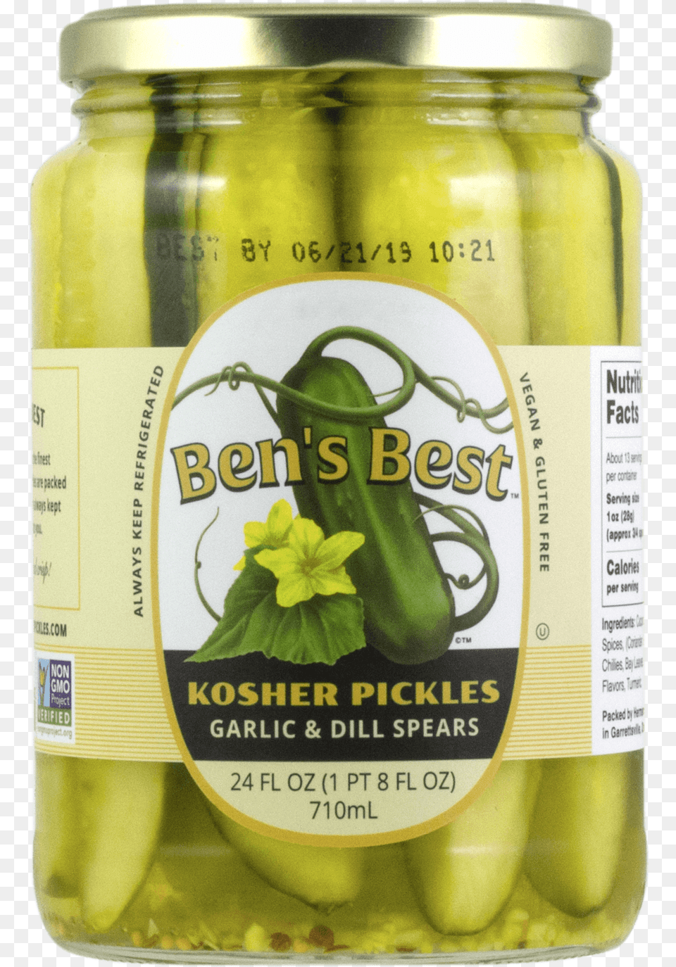 Bens Best Kosher Pickles Opt Pickled Cucumber, Food, Relish, Pickle Free Transparent Png