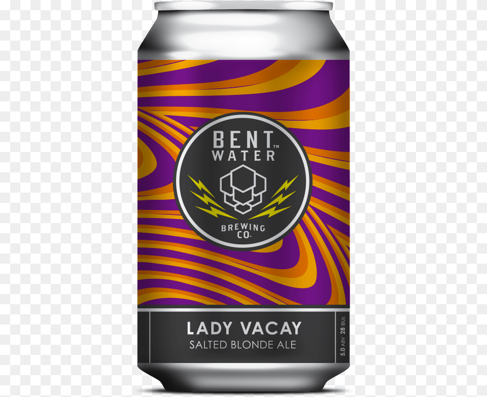 Bent Water Lady Vacay Double Thunder Funk Ipa, Alcohol, Beer, Beverage, Lager Png Image