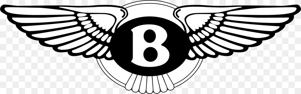 Bentley Motors Logo Black And White Bentley Logo, Emblem, Symbol, Animal, Bird Free Png Download