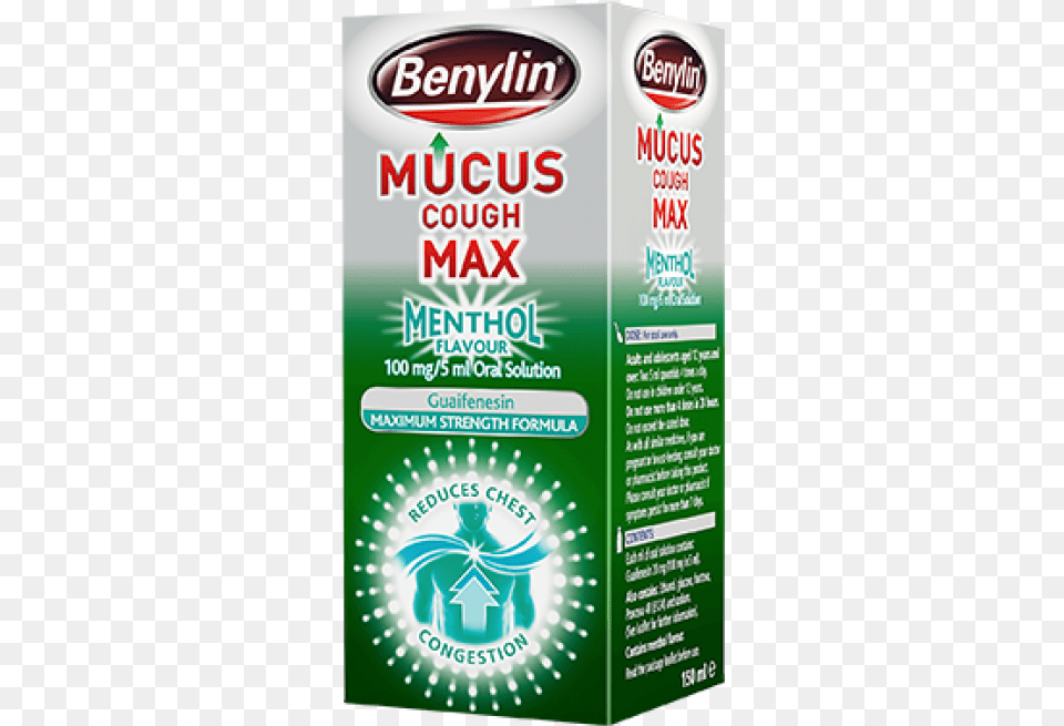 Benylin Mucus Cough Menthol Benylin Mucus Cough Max Menthol, Advertisement, Poster, Food, Seasoning Free Transparent Png