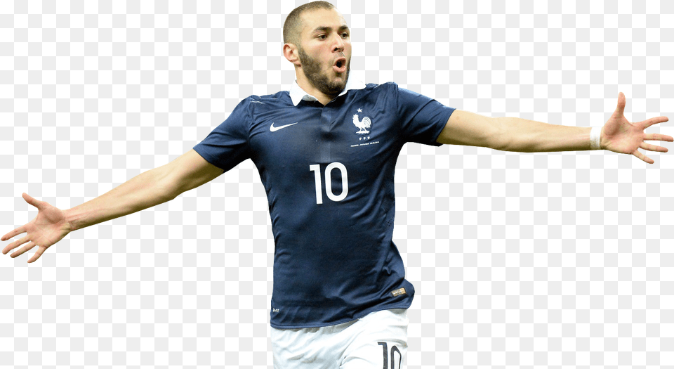 Benzema Soccer Player, T-shirt, Person, Head, Hand Png