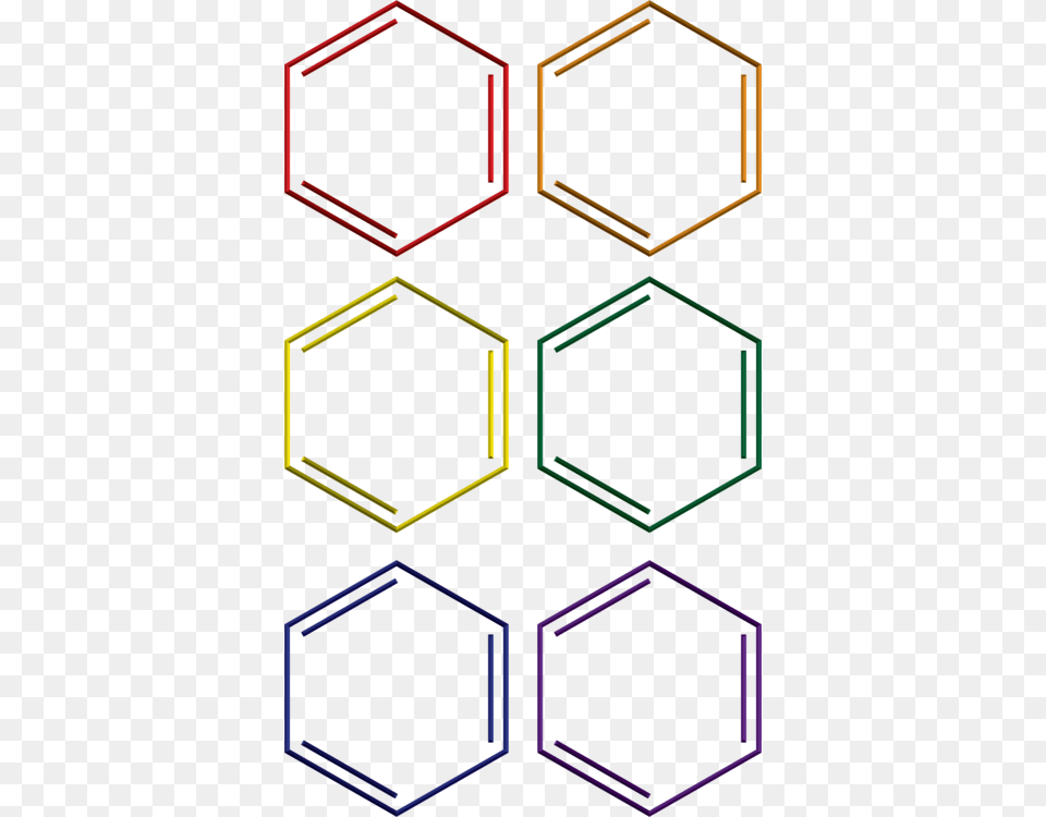 Benzene Color Organic Chemistry Hydrocarbon Rainbow, Pattern Free Png