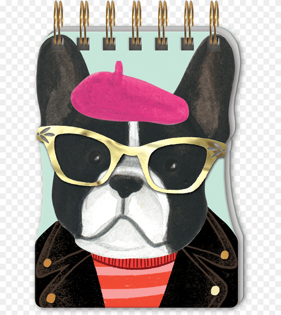 Beret Frenchie Spiral Note Pad Coin Purse, Accessories, Sunglasses, Person, Glasses Png Image