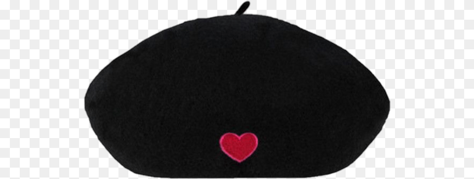 Beret Hat Cap French Paris Black Parisfashion Heart, Cushion, Home Decor, Flower, Petal Free Png Download