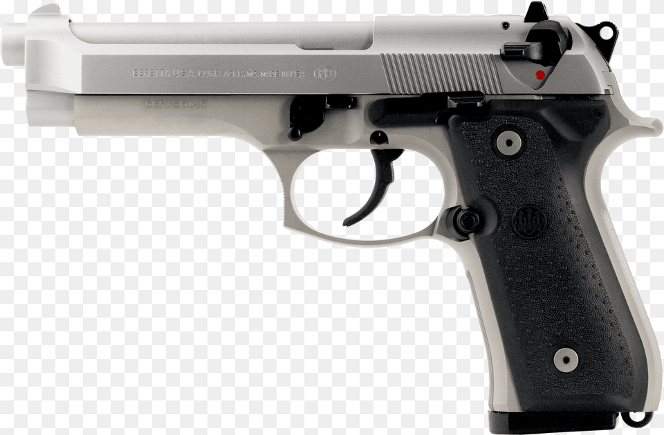 Beretta 92fs Nickel, Firearm, Gun, Handgun, Weapon Free Transparent Png