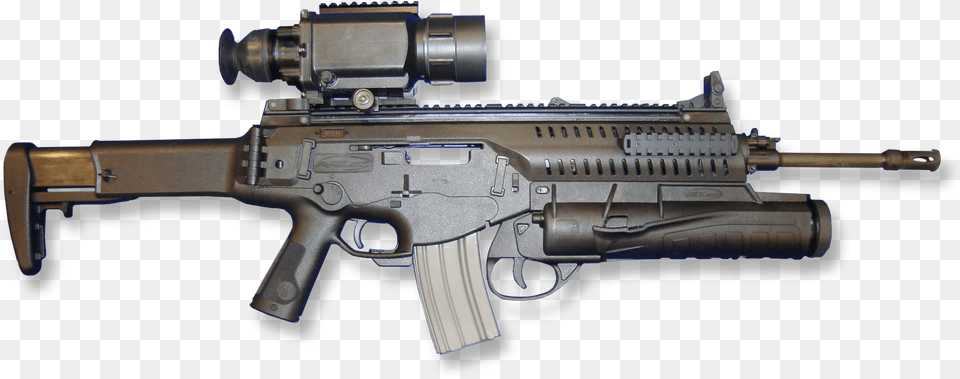 Beretta Ar With Thermal Sight And Grenade Launcher Assault Rifle, Firearm, Gun, Weapon, Machine Gun Free Png