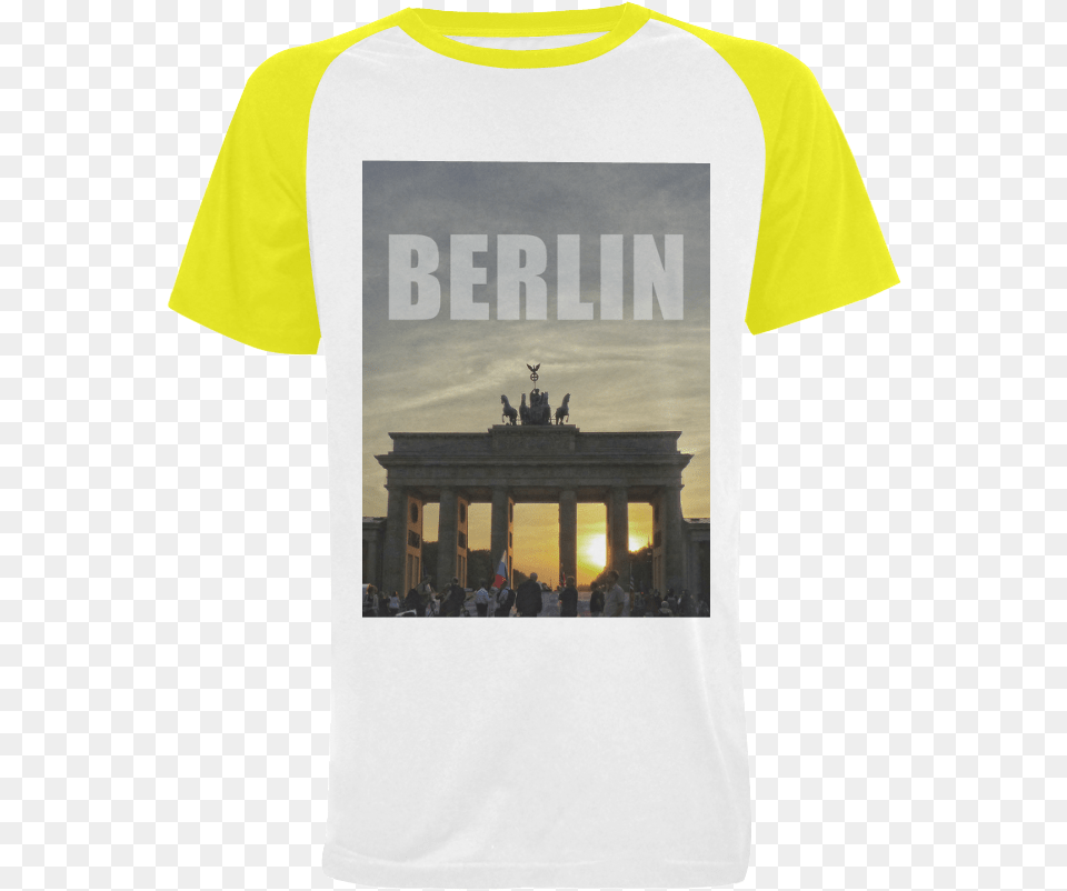 Berlin Brandenburg Gate Sunset Men S Raglan T Shirt Piano, Clothing, T-shirt, Person Png