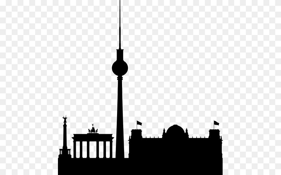 Berlin Skyline Black Simple Clip Art, Architecture, Building, Silhouette, Spire Free Png Download