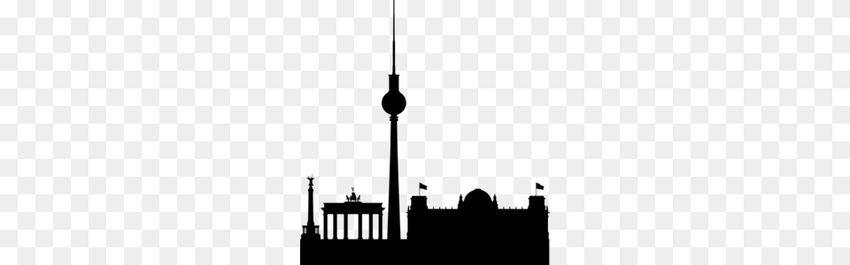 Berlin Skyline Black Simple Clip Art, Gray Png