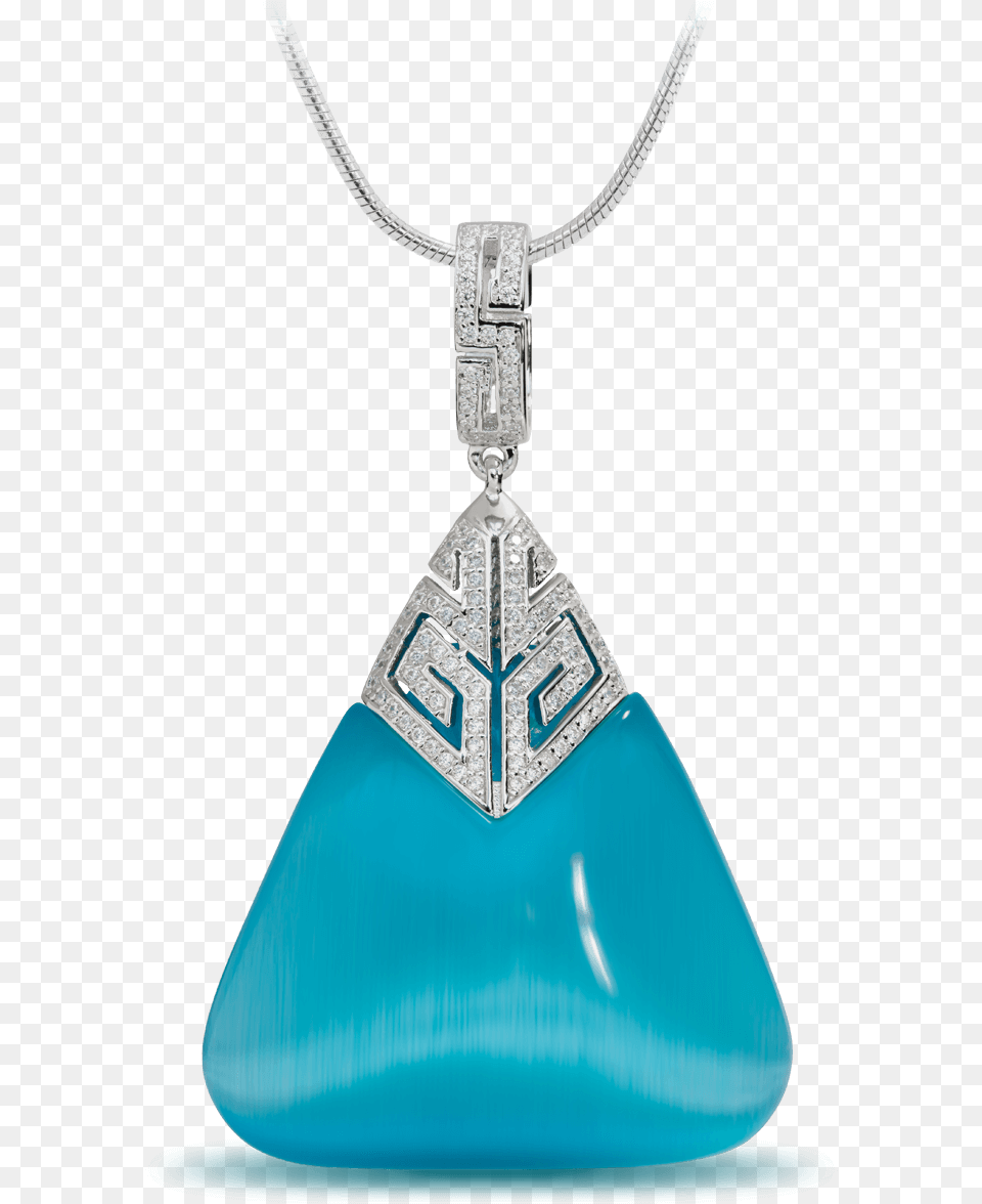 Bermuda Triangle Classic With Snake Chain Baby Blue Cats Eye Necklace Bermuda, Accessories, Jewelry, Gemstone, Pendant Free Png Download