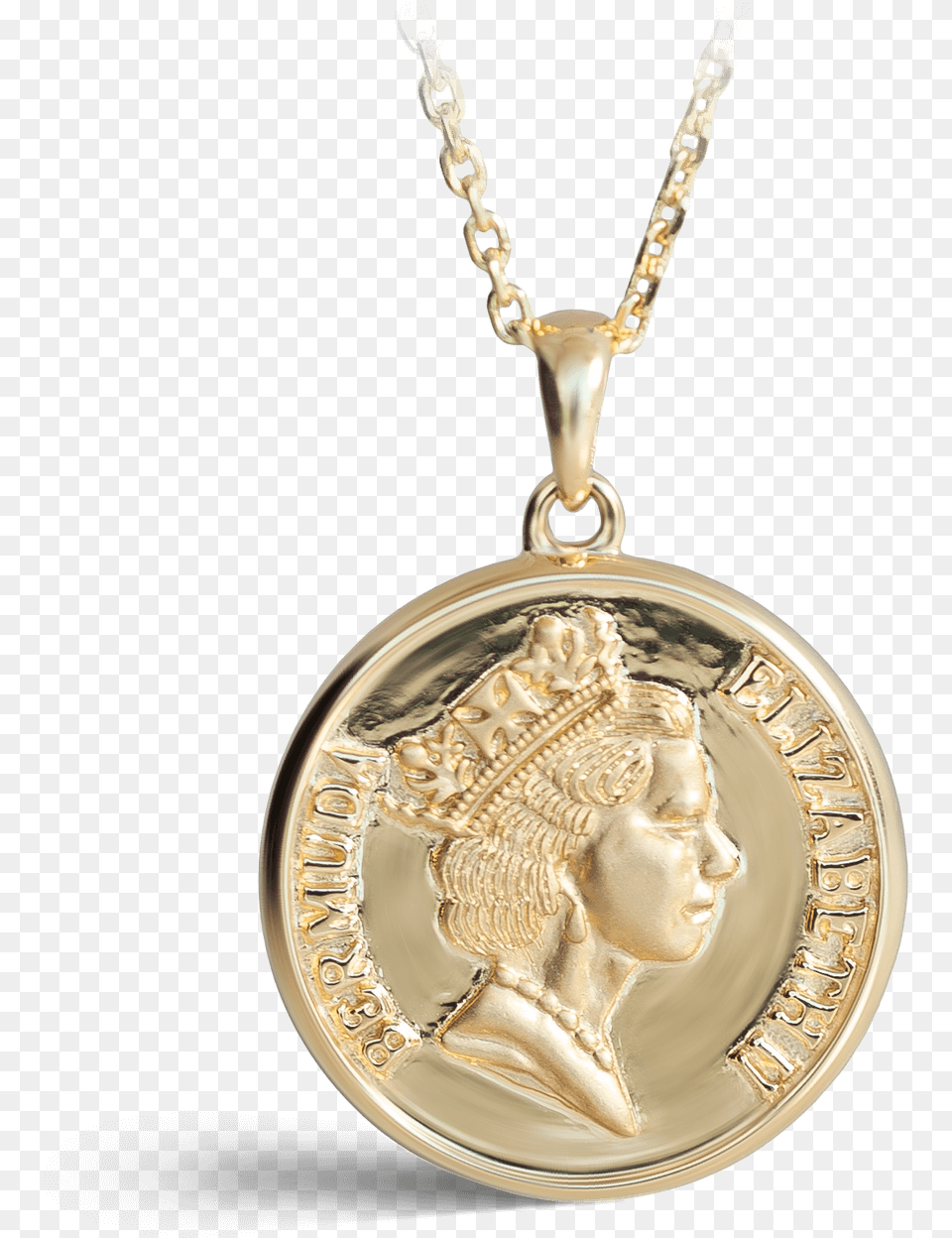 Bermuda Yellow Gold Coin Pendant Coin Pendant, Accessories, Jewelry, Necklace, Face Free Png