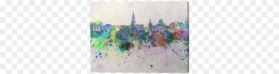 Bern Skyline In Watercolor Background Canvas Print Art Print Paulrommer39s Bern Skyline In Watercolor, Painting Free Png