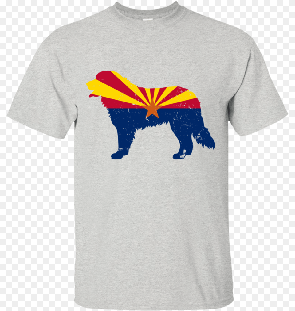 Bernese Mountain Dog Arizona Flag Ultra Cotton T Shirt Shirt, Clothing, T-shirt, Person Free Transparent Png