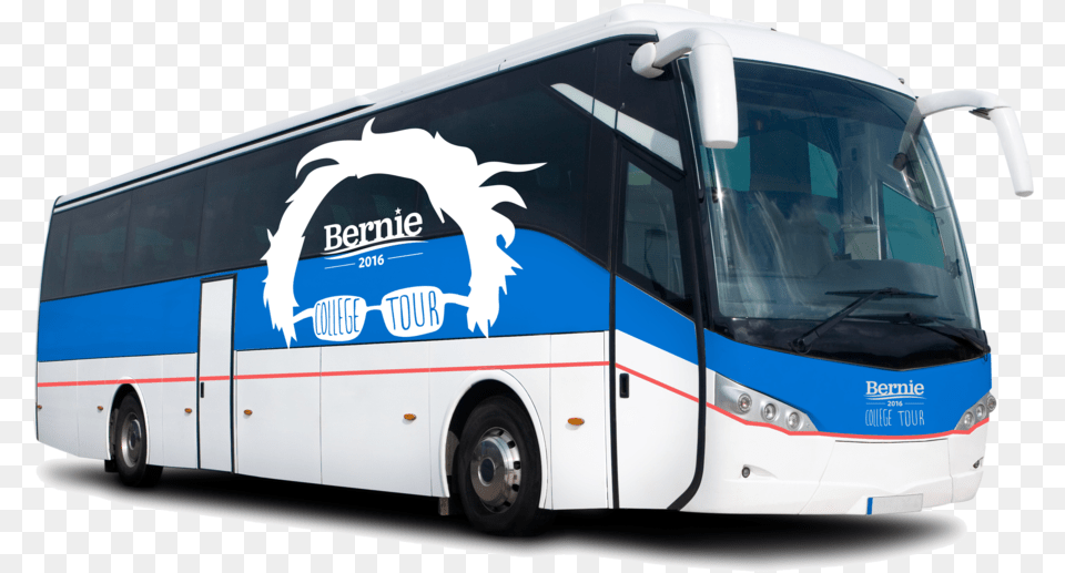 Bernie Sanders Car White Coach Bus, Transportation, Vehicle, Tour Bus, Machine Free Transparent Png