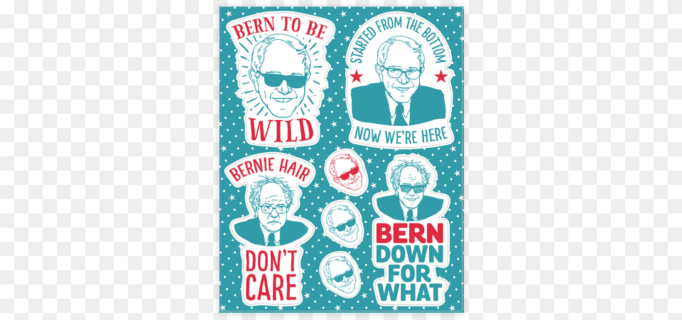 Bernie Sanders Party Stickers Sticker, Poster, Advertisement, Adult, Person Free Png